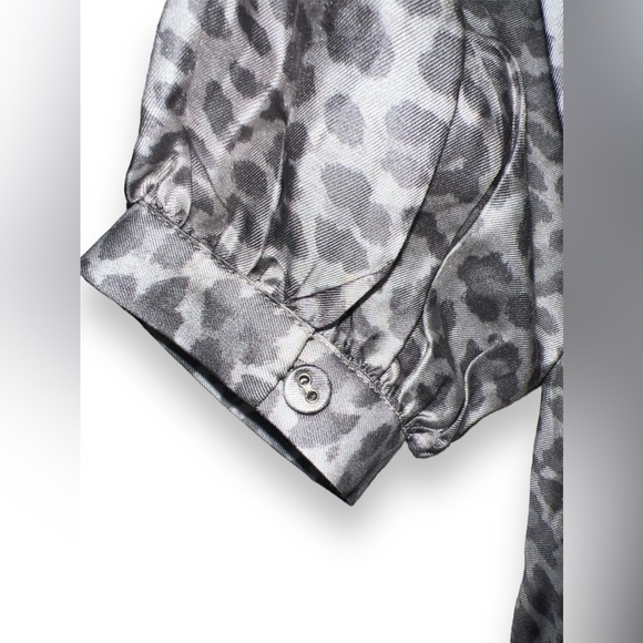 Calme by Johnny Was Animal Print Puff Sleeve Kaftan Maxi Dress Boho Chic Sm NWT - Picture 10 of 10